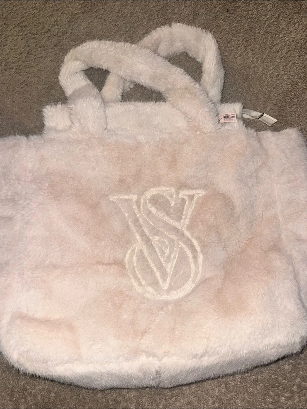 Victoria's Secret Cream Plush Tote Bag